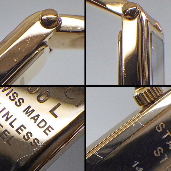 Gucci Watch Bangle Rectangular 1 Point Diamond GG Pattern White - Picture 6 of 10